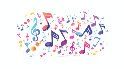 Music note melody sound clipart vector illustration fl