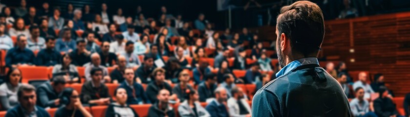 Amidst the vibrant ambiance of an entrepreneurship conference, an unrecognizable