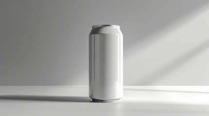 3D render of a white blank energy drink can mockup on white background  - obrazy, fototapety, plakaty