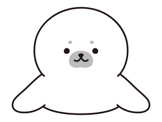 アザラシの赤ちゃんのベクターイラスト。アイコン、海、南極、動物