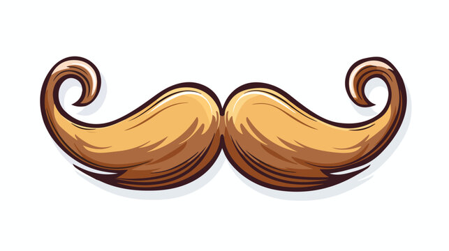 Mustache emoticon image illustration design flat vector