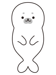 アザラシの赤ちゃんのベクターイラスト。アイコン、海、南極、動物