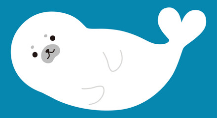 アザラシの赤ちゃんのベクターイラスト。アイコン、海、南極、動物