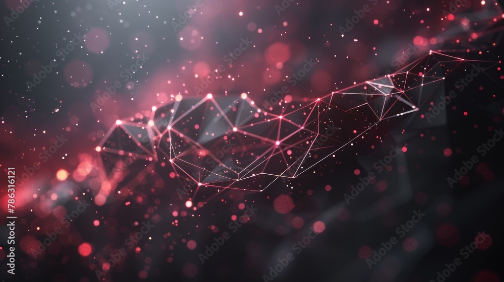 Aufkleber Space background with polygons and lines. Connection structure. Science. Futuristic polygonal background. Triangular. Wallpaper. Business.