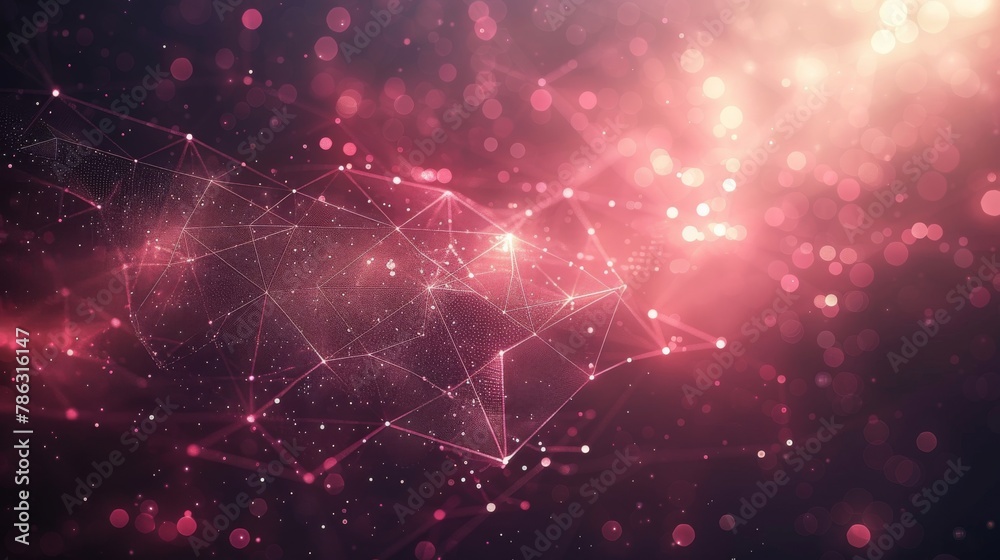 Poster A polygonal space background with dots and lines in an abstract style