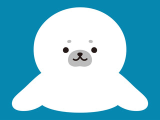 アザラシの赤ちゃんのベクターイラスト。アイコン、海、南極、動物