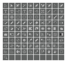 illustrator app toolbar icon, photoshop app toolbar icons