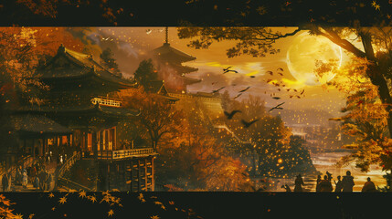Kiyomizu Under Autumn Moon