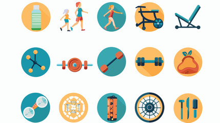 Healthy fitness lifestyle icons vector illustration