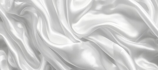 Obraz premium Soft and luxurious white silk fabric texture for an elegant wedding background setting