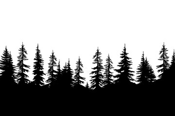 PNG  Trees forest silhouette fir outdoors