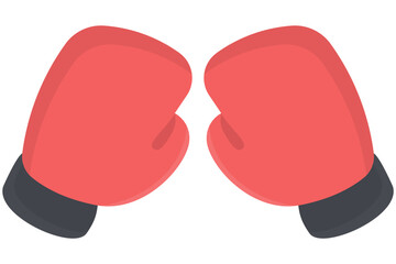 Vector boxing gloves flat icon isolated on white background.