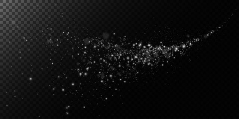 Sparks of dust and stars shine with special light. Vector sparks on transparent dark background. Christmas light effect. Sparkling particles of magic dust.	