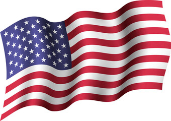 Realistic 3D Waving Flag of United States