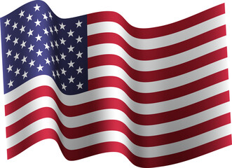 Realistic 3D Waving Flag of United States
