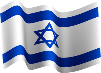 Realistic 3D Waving Flag of Israel