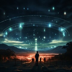 Fototapeta premium Enigmatic space signals, ancient alien technology, interstellar mysteries