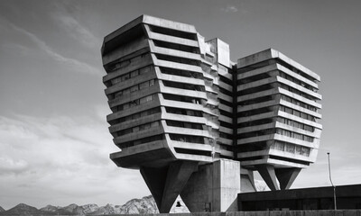 brutalism architecture design black and white
