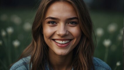 Beautiful girl at home smile. generative AI