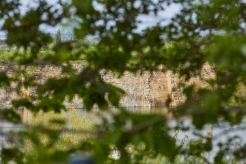 Blick in den Steinbruch zwischen Anröchte-Erwitte, Kreis Soest, NRW, Deutschland
