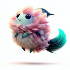 Obraz premium 3D furry forest animal with beautiful colors and white background. with Generative AI technology 