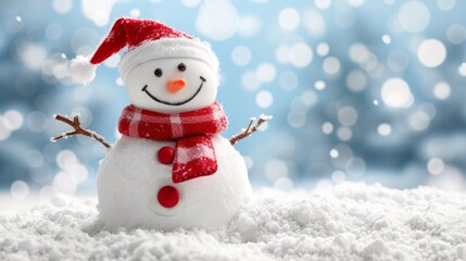 Obraz premium Christmas snowman