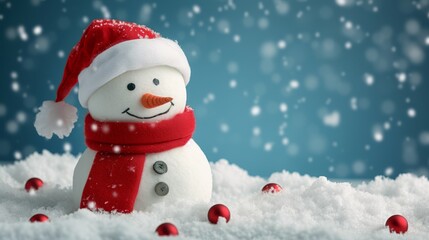 Obraz premium Christmas snowman