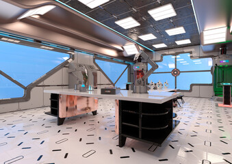 3D Rendering Science Fiction Laboratory