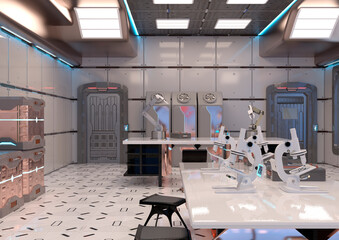 3D Rendering Science Fiction Laboratory