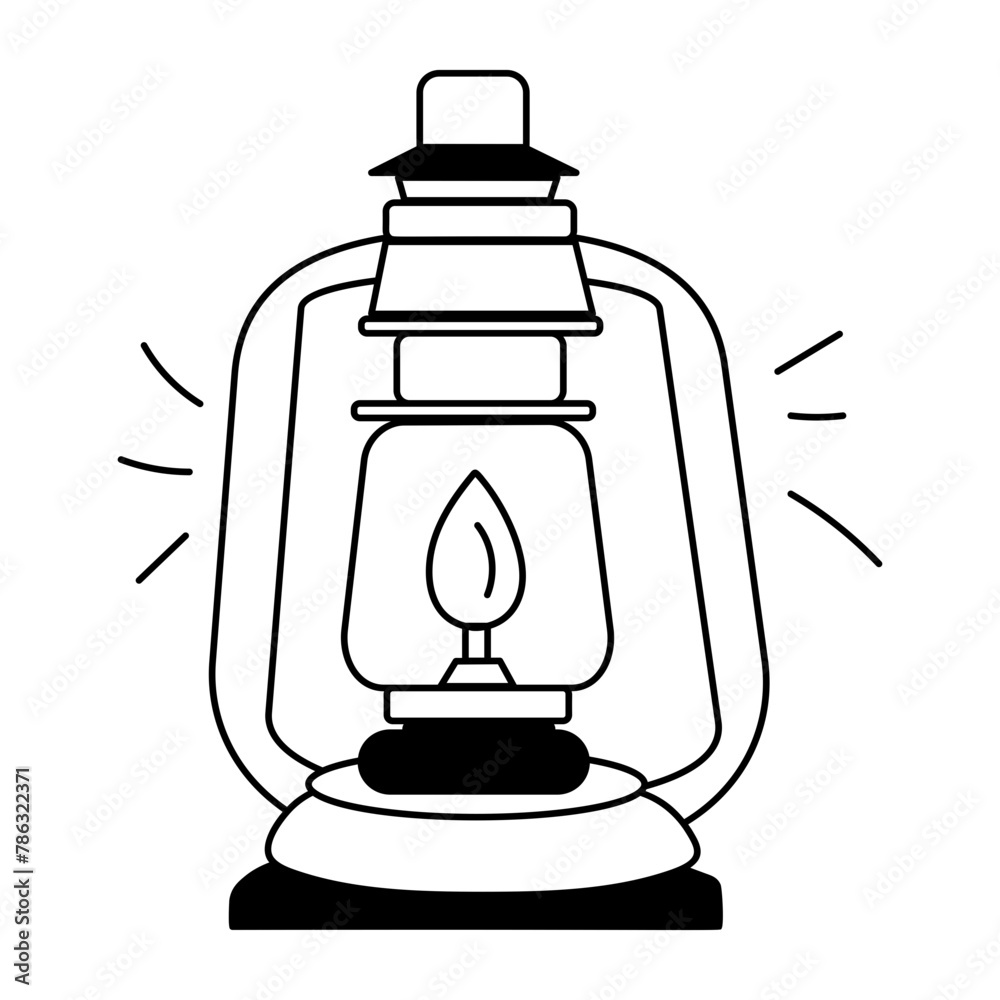 Canvas Prints Well-designed doodle icon of lantern 