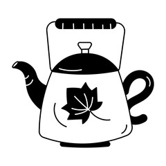 A hand drawn icon of kettle 