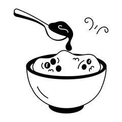 A doodle icon of mashed potatoes 