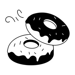 A doodle style icon of donuts 