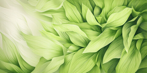 Obraz premium Green plants, botanical vintage pattern, banner