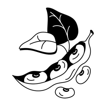 Check doodle icon of soybean 