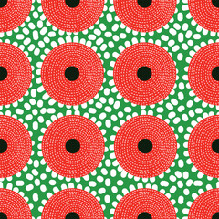African polka dots. Summer colors. Abstract seamless pattern.  Can be used in textile industry, paper, background, scrapbooking. - 786323193