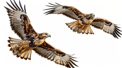 Fototapeta premium Two birds flying in the sky