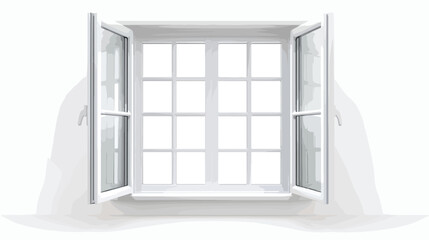 Open plastic window isolated on white background vector
