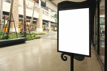 Blank Sign With Copy Space Your Text Message Mock Up Content Modern Shopping Mall