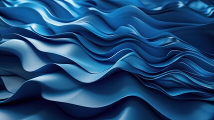 3d render, abstract blue layered background, fashion wallpaper