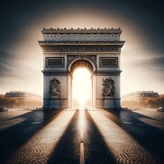 Illustration of the arc de triomphe in paris - obrazy, fototapety, plakaty