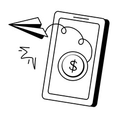 Send money line style icon 