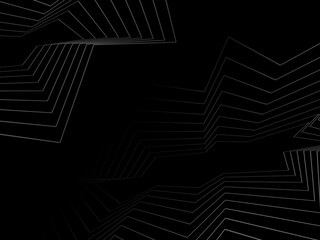 Black abstract background design. Modern pattern in monochrome colors. Premium line texture for banner, business background. Dark vector template.