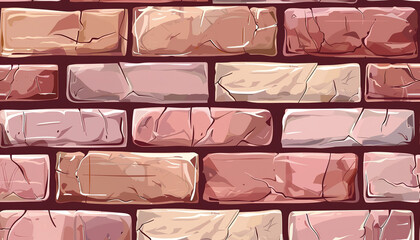 brick wall texture seamless for background vector , cartoon , illustration