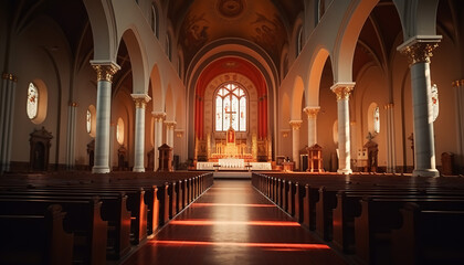 Fototapeta premium Catholic churches with beautiful lights
