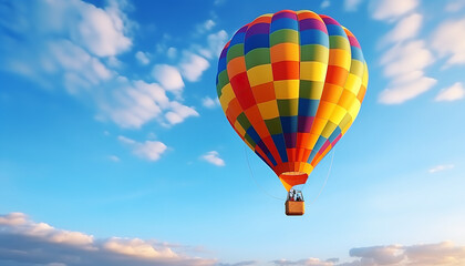 Obraz premium Colorful hot air balloon in the clear sky
