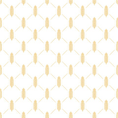 Naklejka premium Wheat pattern wallpaper. oat symbol. free space for text. rice sign. Rice pattern wallpaper.