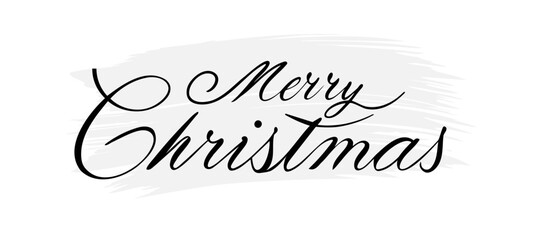 Vector illustration. Hand drawn elegant modern brush lettering of Merry Christmas isolated on white background