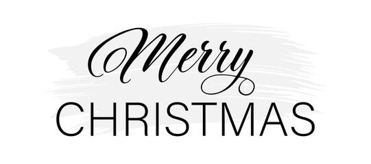 Vector illustration. Hand drawn elegant modern brush lettering of Merry Christmas isolated on white background