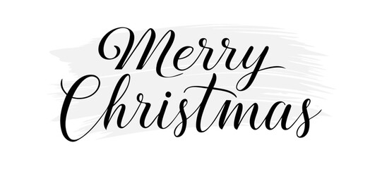 Vector illustration. Hand drawn elegant modern brush lettering of Merry Christmas isolated on white background